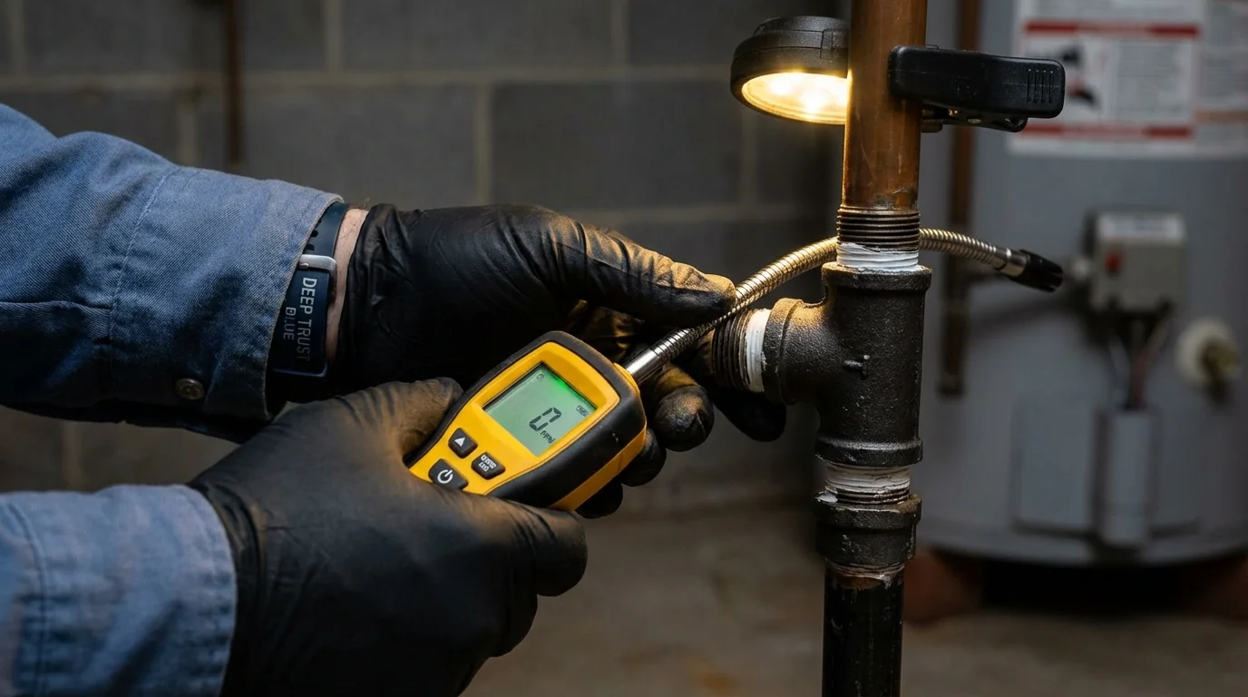 Gas leak detection with electronic sniffer by Johns Plumbing LLC in Beaver Dam